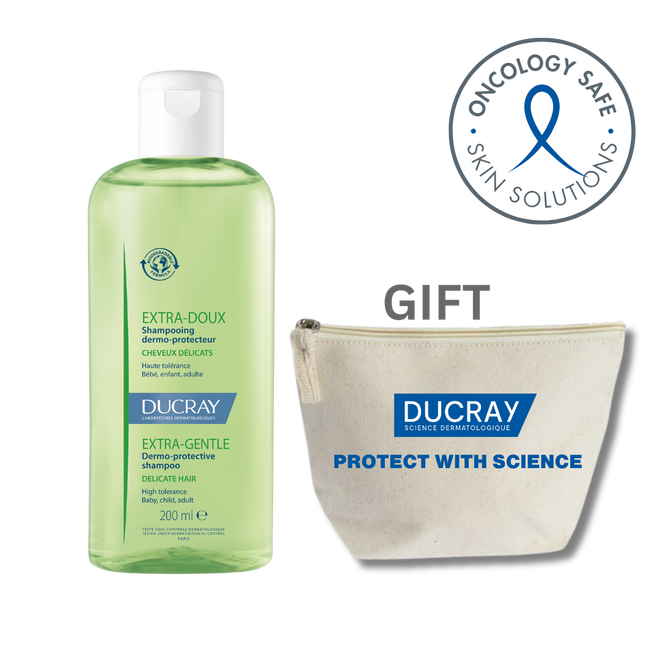 Ducray Pink Bundle Extra Doux Shampooing 400ml + Free Pouch