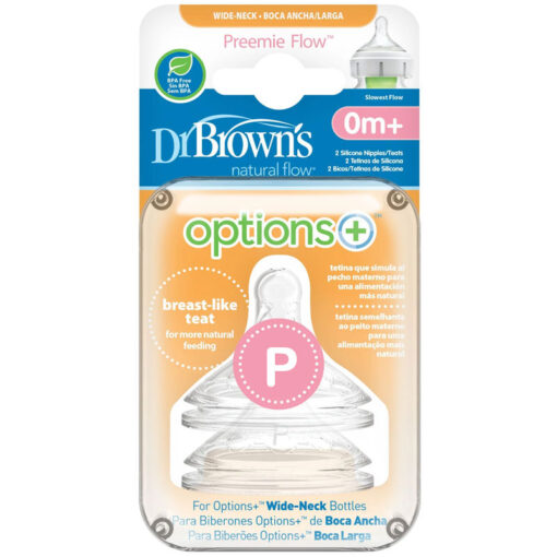 Dr Brown's Silicone Nipple Wide-Neck Options+