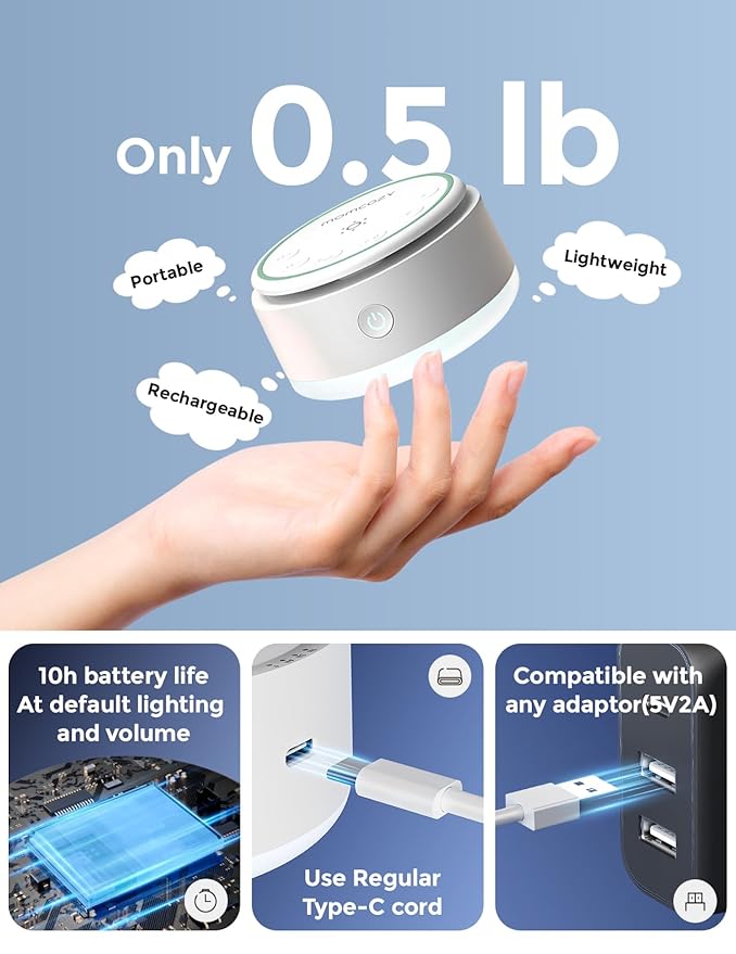 Momcozy Portable Baby Sound Machine - Long Battery Life
