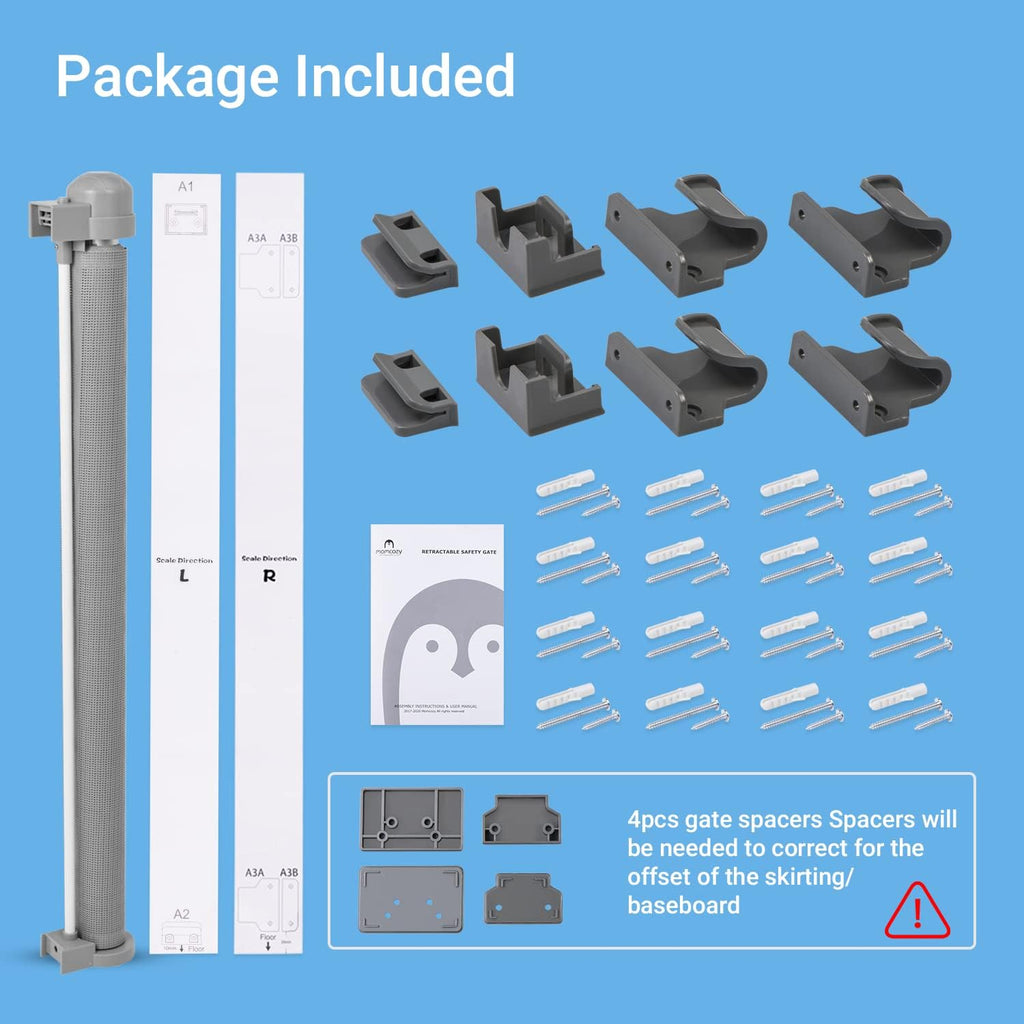Momcozy Retractable Baby Gate 140 cm