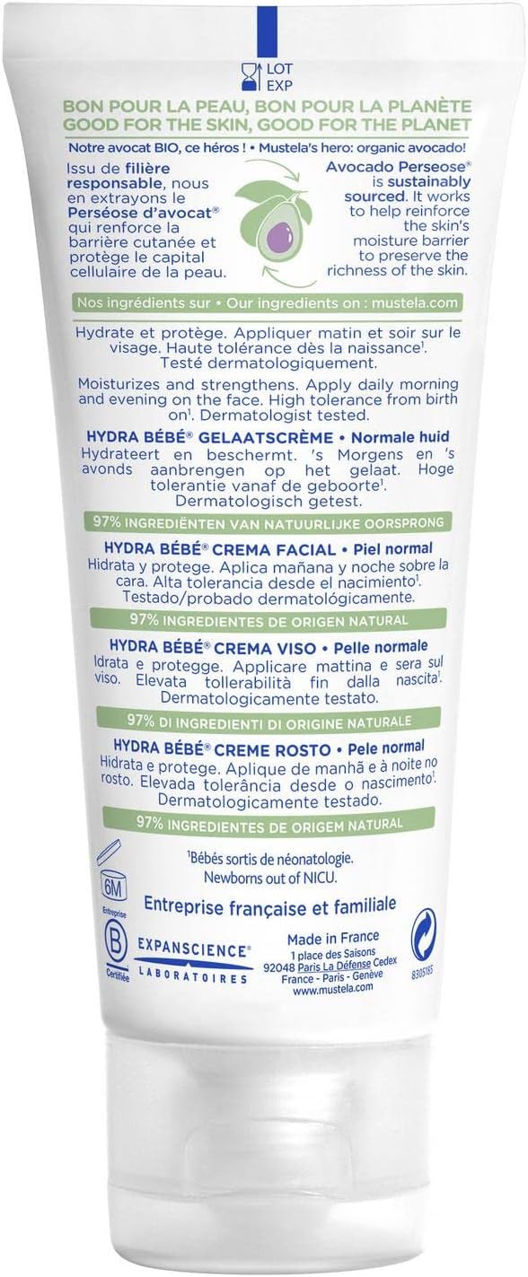 Mustela Hydra Bebe Facial Cream with Avocado (40 ml)