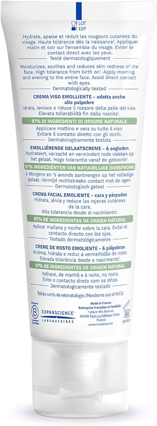 Mustela Stelatopia Emollient Face Cream And Eyelids (40mL)