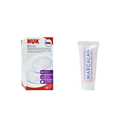Nuk Ultra Dry Breast Pads & Marcalan Nipple Cream Set - 10% Off