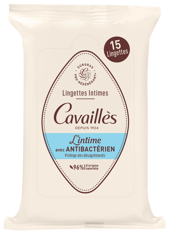 Roge Cavailles Intime Lingettes Avec Antibacterien 15 Lingettes