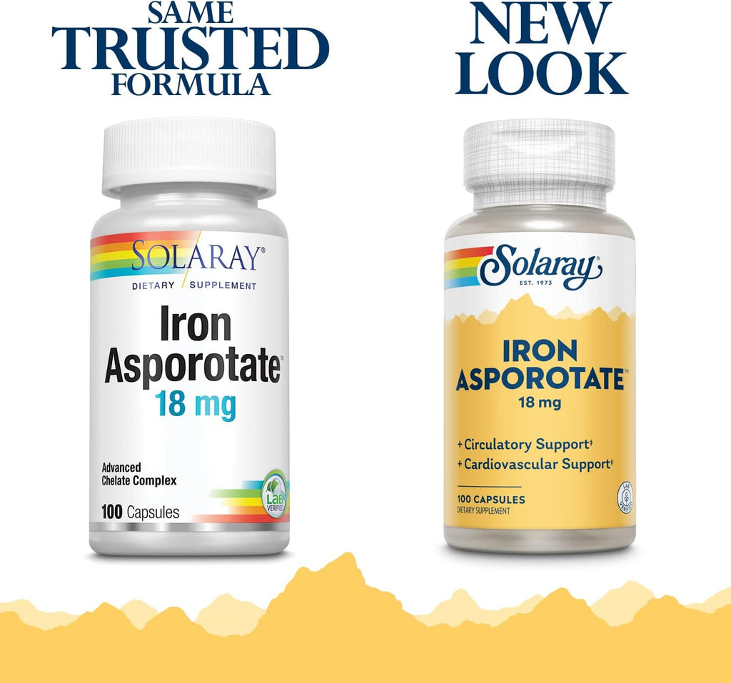 Solaray Iron Asporotate 18 mg