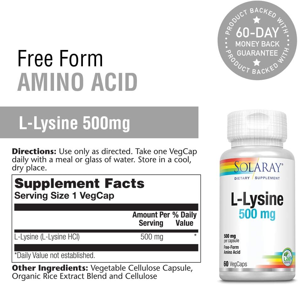 Solaray L-Lysine - Free Form 500 mg