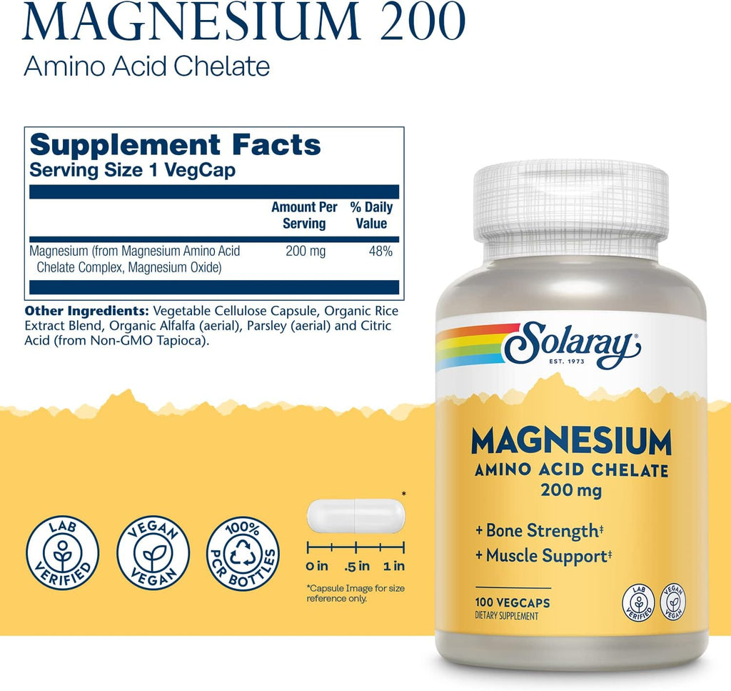 Solaray Magnesium AAC 200 mg