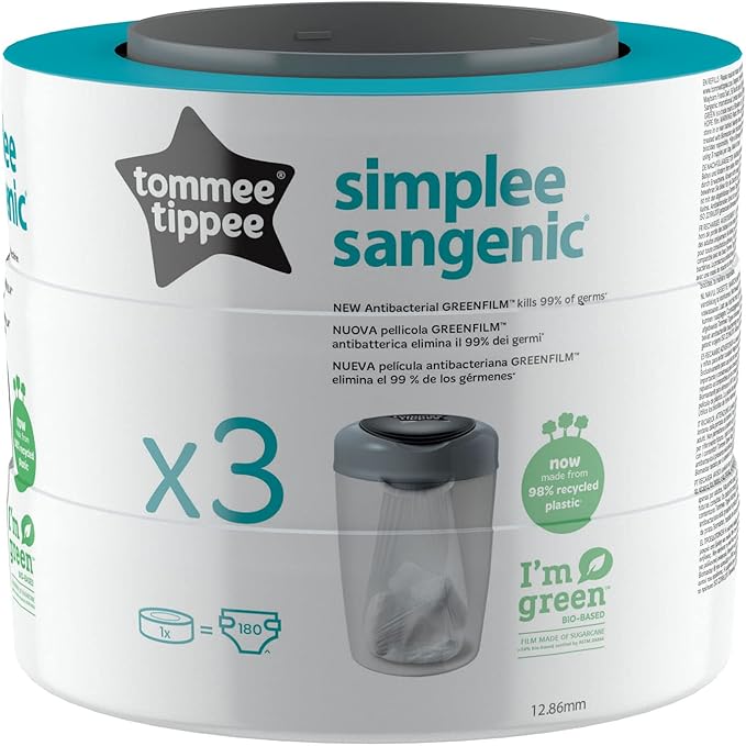 Tommee Tippee Simple Sangenic Refill Cassette 3 Pieces