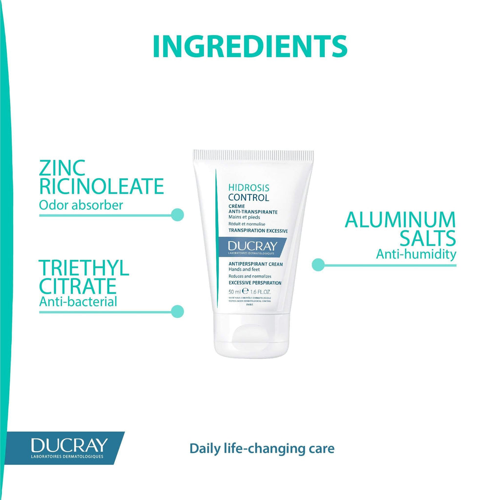 Ducray Hidrosis Control Antiperspirant Cream - Hands And Feet
