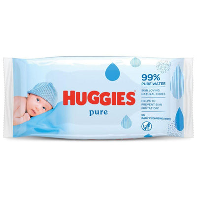 Huggies Pure Baby Wipes (56 Wipes)