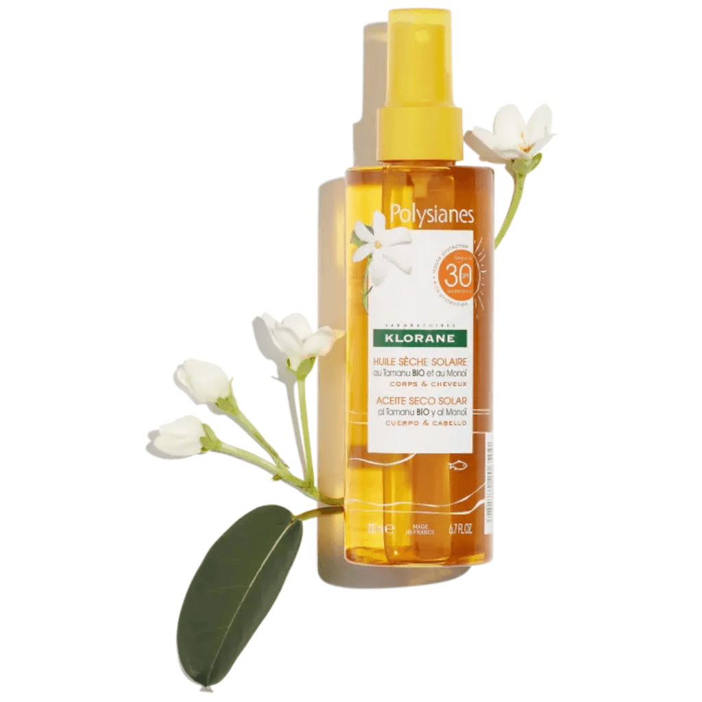 Klorane Polysiane Sun Dry Oil SPF 30 with organic Tamanu & Monoi Body & Hair 200 ml