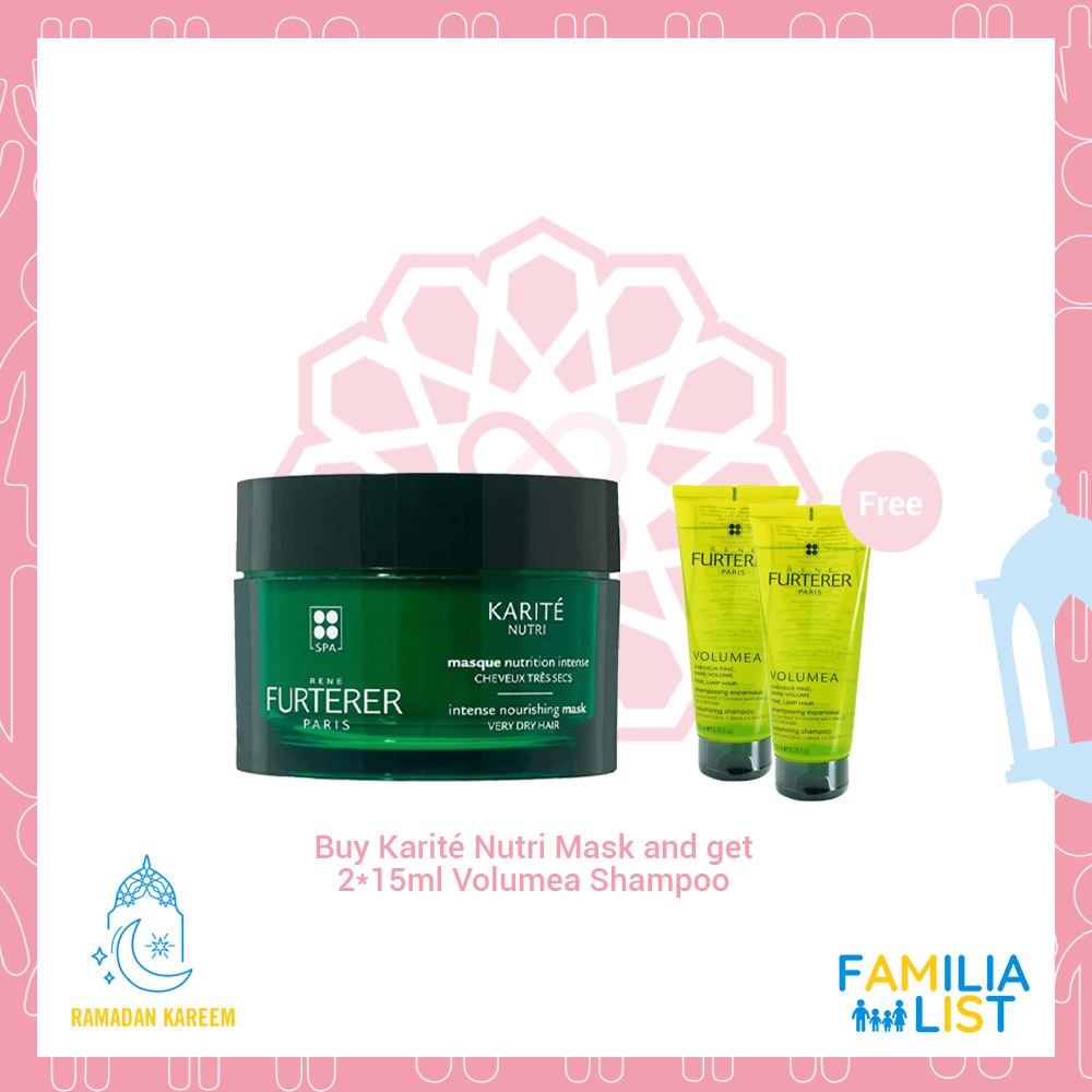 Rene Furturer Bundle Buy Karité Nutri Mask and get 2*15ml Volumea Shampoo