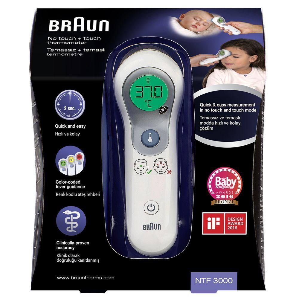 Thermomètre frontal Braun ThermoScan No Touch - BNT100CN(Nouveau