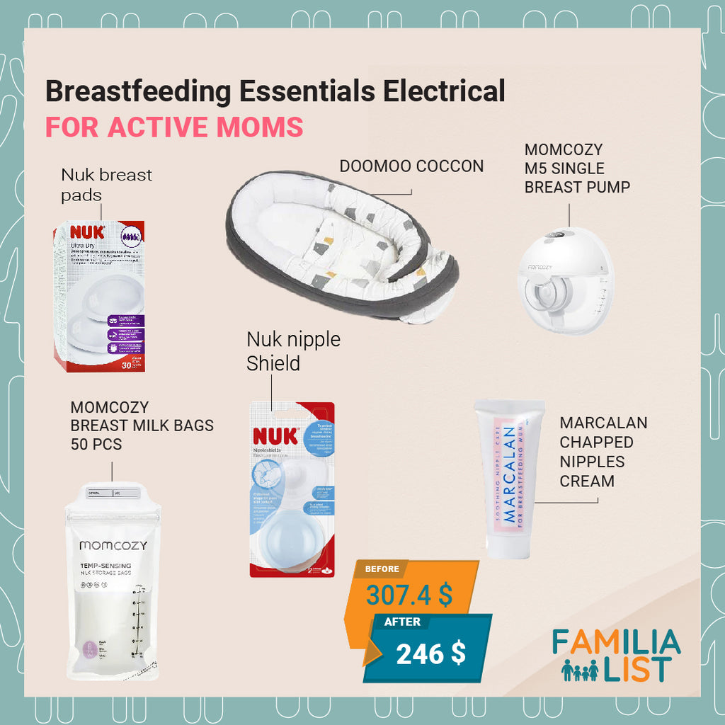 Breastfeeding Essentials Electrical  for active moms - single breast pump