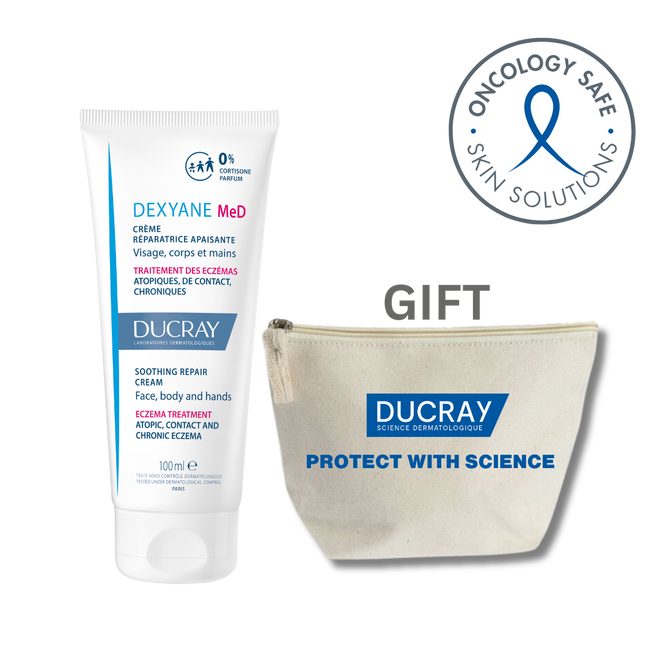 Ducray Pink Bundle Dexyane Med Soothing Repair Cream 100ml + Free Pouch