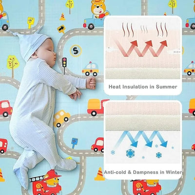 Miila Double Sided Foam Playmat Dinosaurs Cars 180x200cm