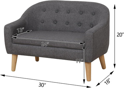 Miila Linen Fabric Children Sofa, 3 Seater Wooden Kids Couch