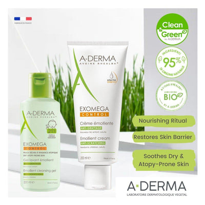 Aderma Exomega Control Bundle Emollient Cleansing Gel And Emollient Cream
