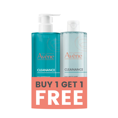 Avene Bundle Cleanance cleansing gel 400ml + Cleansing micellar water 400ml For Free