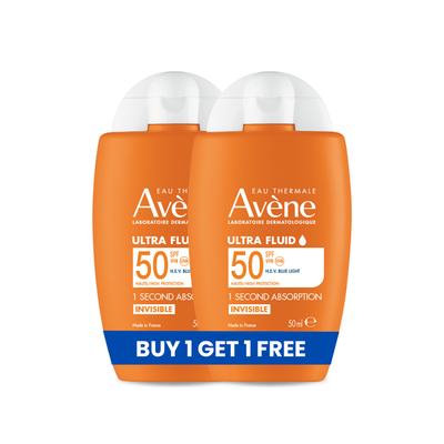 Avene Buy 1 Get 1 Ultra Fluid Invisible SPF50+ Sunscreen 50ml