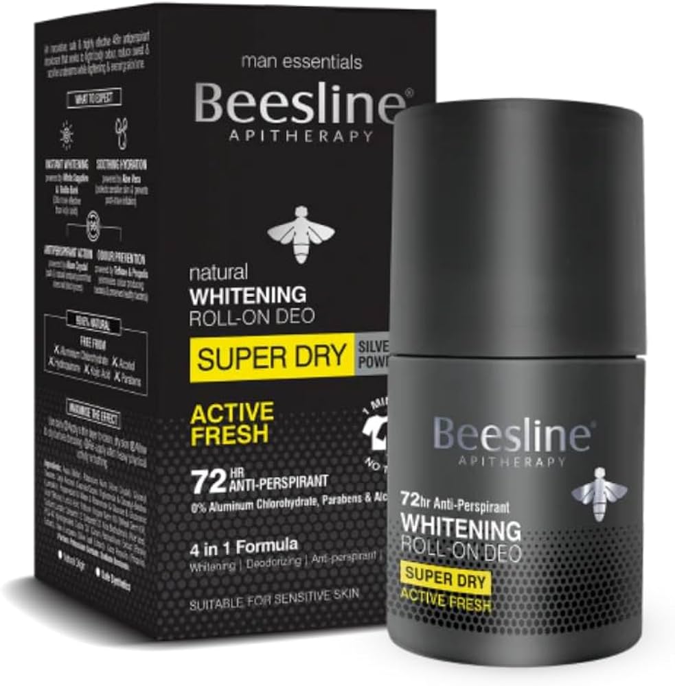 Beesline Men Whitening Roll-On Deo - Super Dry - Active Fresh