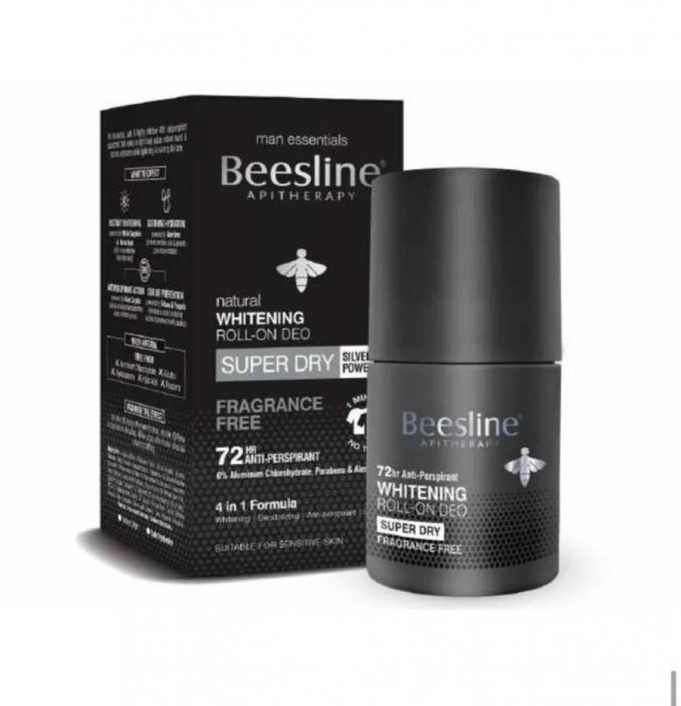 Beesline Men Whitening Roll-On Deo - Super Dry -Fragrance Free