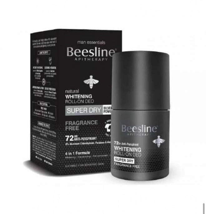 Beesline Men Whitening Roll-On Deo - Super Dry -Fragrance Free