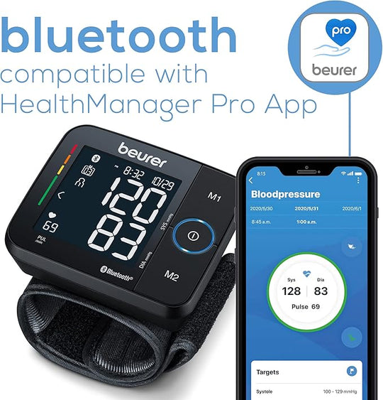 Beurer BluetoothÃ‚Â® Wrist Blood Pressure Monitor Bc 54