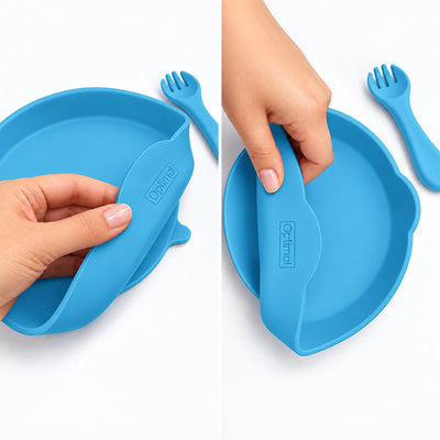 Optimal Non-slip Silicone Baby Feeding Plate Set (4m+)