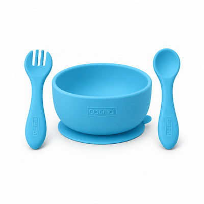 Optimal Non-slip Silicone Baby Feeding Bowl Set (4m+)