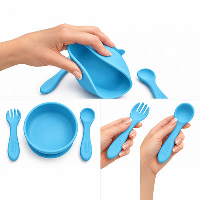 Optimal Non-slip Silicone Baby Feeding Bowl Set (4m+)