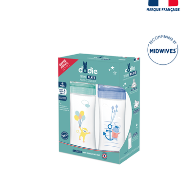 Dodie Bottle Sensation+ Anti-Colic 0-6 Months Flat Teat