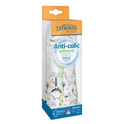 Dr Brown's Anti-Colic Options+ Baby Bottle Wide-Neck Multi-Dino