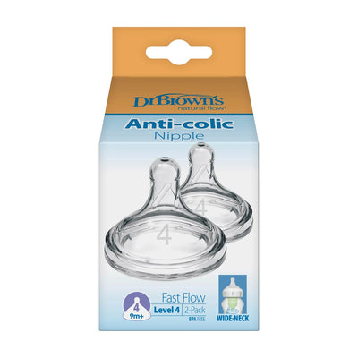 Dr Brown's Options+ Wide Baby Bottle Silicone Nipple Pack of 2