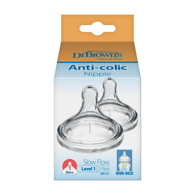 Dr Brown's Options+ Wide Baby Bottle Silicone Nipple Pack of 2
