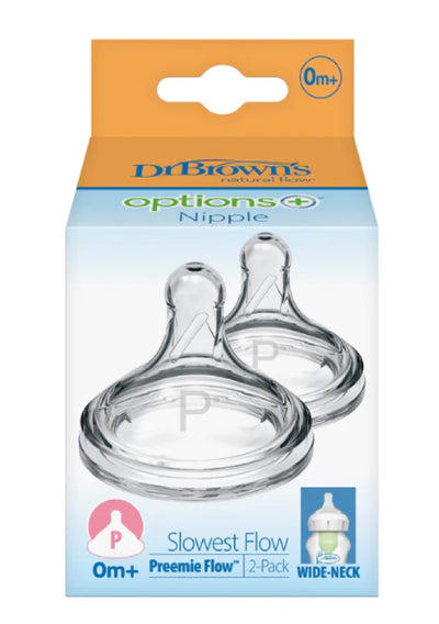 Dr Brown's Options+ Wide Baby Bottle Silicone Nipple Pack of 2