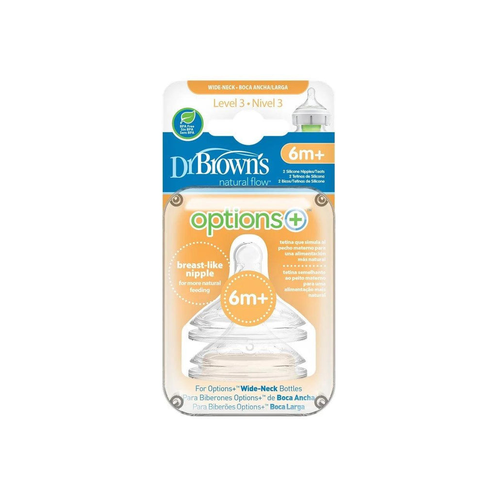 Dr Brown's Silicone Nipple Wide-Neck Options+