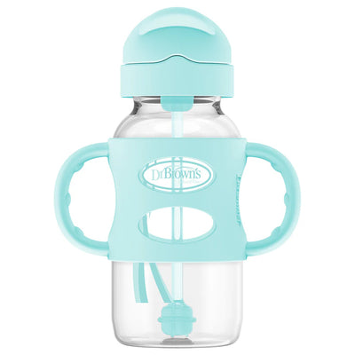 Dr Brown's Sippy Straw Wide Neck Bottle with Silicone Handles (270ml)