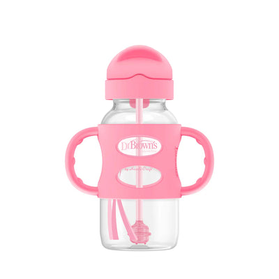 Dr Brown's Sippy Straw Wide Neck Bottle with Silicone Handles (270ml)