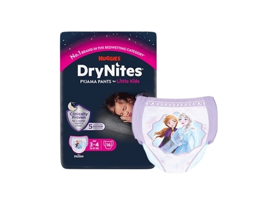 DryNites Pyjama Pants For Girls Age 3 to 4 (12-21Kg) 16 Pieces
