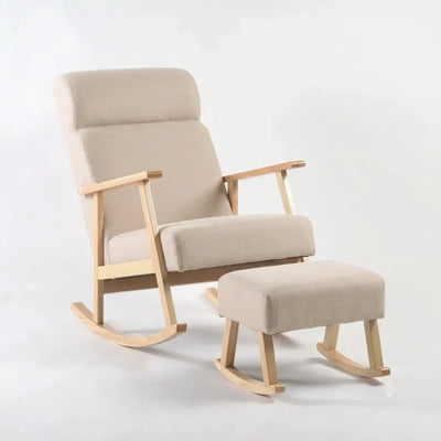 Miila Rocking Chair with foot Rest - Beige