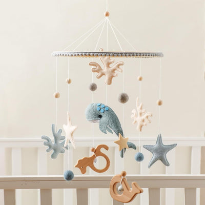 Miila Ocean Whale Baby Nursery Mobile – Blue