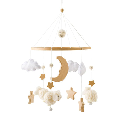 Miila Stars & Sheep Baby Nursery Mobile - White Plastic Stand