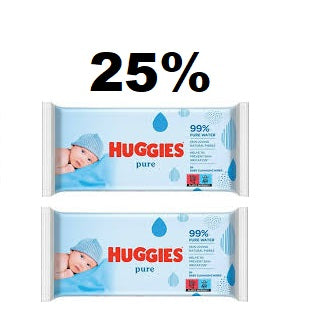 Huggies Bundle Pure Baby Wipes 56 Wipes*2