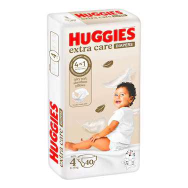 Huggies Extra Care Size 4 (8-14Kg) 40 Diapers