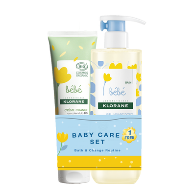 Klorane Bundle Baby Gentle Foaming Gel 500ml + Certified Organic Change Cream