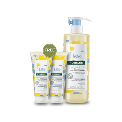 Klorane bebe Buy Gentle Cleansing Gel 500ml Get 2 Moisturizing Cream 200 ml