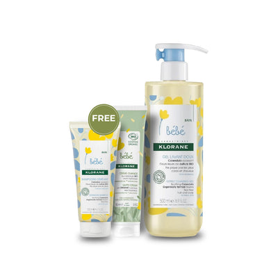 Klorane bebe Buy Gentle Cleansing Gel 500ml Get Calendula Change Cream Organic 100ml+ Moisturizing Cream 200 ml For Free