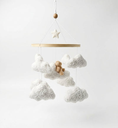 Miila Clouds & Bear Baby Nursery Mobile – White