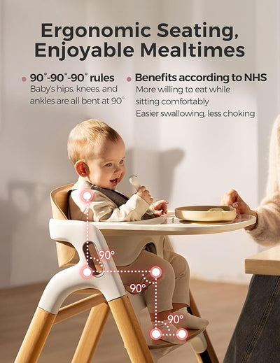 Momcozy DinerPal Wooden High Chair for Babies